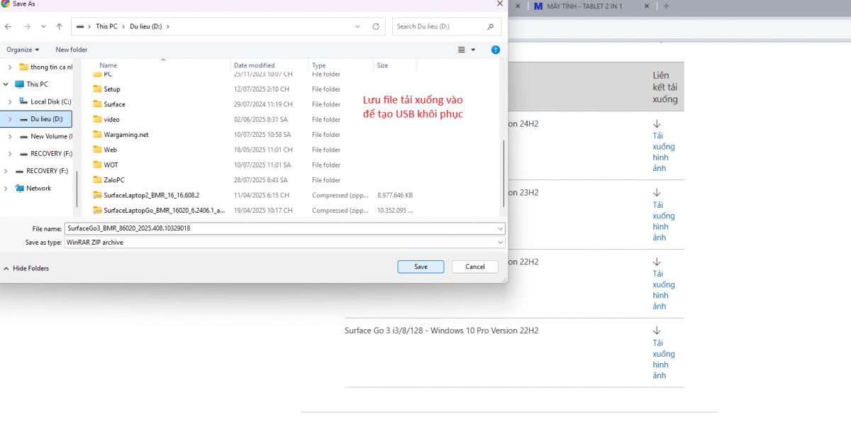 Hướng dẫn cài đặt lại windows cho surface